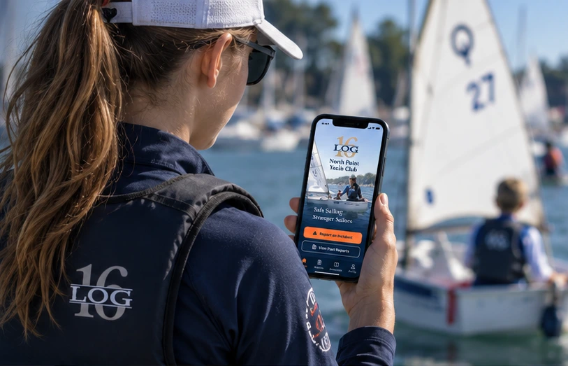 Instructor using Log16 incident reporting on the dock